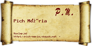 Pich Mária névjegykártya